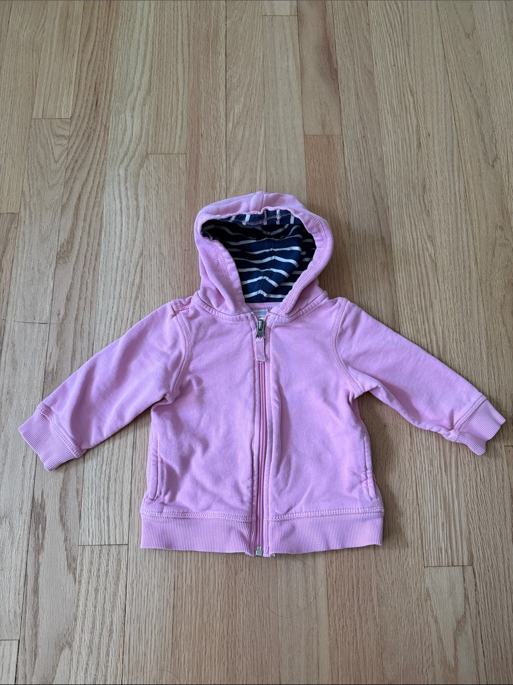 Hanna Andersson Cotton Light Pink Hooded Zip Sweatshirt/ Hoodie